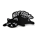 寝そべる猫エナメルピン  バックパック服用合金ブローチ  ブラック  17.5x33.5x1.5mm JEWB-H017-04EB-04-1