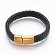 Bracelets de cordon en cuir BJEW-E350-09C-1