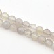 Faceted Round Natural Gray Agate Beads Strands G-E302-060-4mm-1