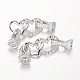 Heart with Heart Brass Micro Pave Cubic Zirconia Fold Over Clasps ZIRC-O024-09-1