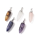 Natural & Synthetic Mixed Gemstone Pointed Big Pendants G-C051-09P-1