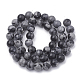 Synthetic Snowflake Obsidian Beads Strands G-R342-8mm-21-2