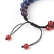 Chakra bracelets de perles tressées en pierre naturelle et synthétique BJEW-O164-B-2