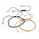 調整可能なナイロン糸編組ビーズブレスレット  合金スペーサービーズで  ミックスカラー  2インチ（5.2cm） BJEW-JB04381-1