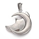 Aigle / breloque faucon & lune 304 en acier inoxydable gros pendentifs STAS-F068-03-3