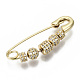 Brass Micro Pave Cubic Zirconia Safety Pins ZIRC-S061-206G-NF-2