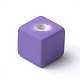 アクリルビーズ  ラバー加工  キューブ  青紫色  15x15x15mm  穴：3.5mm MACR-T024-24A-1