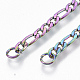 Placcatura ionica (ip) 304 realizzazione di braccialetti a catena Figaro in acciaio inossidabile STAS-S105-JN962-3-5