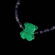 3Pcs 3 Color Luminous Acrylic Bear Pendant Necklaces Set NJEW-JN04510-3