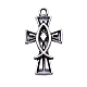 合金エナメルペンダント  イエスの魚と十字架の十字架  イースターのために  アンティークシルバー  26x14mm EAER-PW0001-025-2