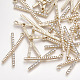 合金ラインストーンペンダント  真鍮の玉チェーンと  文字x  ライトゴールド  ミックスカラー  36x13x3mm  穴：1.6mm PALLOY-T070-07-3
