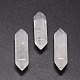 Cuentas de punto de doble terminación de cristal de cuarzo natural G-K010-30mm-01-1