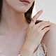 天然宝石の編み込みビーズの指輪  女性のための銅線ラップジュエリー  銀  内径：usサイズ7 1/4（17.5mm）  4個/セット RJEW-TA00066-8