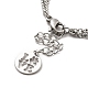 Cuentas de perlas ccb y 304 abalorio de acero inoxidable pulsera de múltiples hilos de doble capa con cadenas de eslabones para mujer BJEW-C025-02P-4