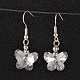 Platinum Tone Brass Butterfly Electroplate Glass Beads Dangle Earrings EJEW-JE01950-2