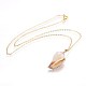 Golden Electroplated Conch Shell Pendants Necklaces NJEW-JN02310-2