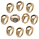 Chgcraft 10 piezas componentes de anillos de dedo de latón ajustables KK-CA0002-20-2