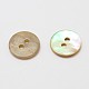 2-Hole Flat Round Mother of Pearl Buttons SHEL-N033-07-2