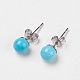 Natural & Synthetic Mixed Stone Stud Earrings EJEW-JE02754-M-2