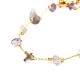 Bracelets de cheville en perles de pierres précieuses mélangées naturelles AJEW-AN00454-6
