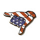 Colgantes grandes con gesto de madera de álamo impreso de una sola cara con tema de la bandera americana WOOD-G014-17-4