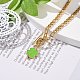 Alloy Enamel Clover Pendant Necklace with Brass Chains for Women NJEW-JN04087-2