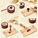 Латунная восковая печать с деревянной ручкой AJEW-WH0412-0362-3
