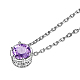 TINYSAND Rhodium Plated 925 Sterling Silver Rhinestone Pendant Necklace TS-N395-CP-2