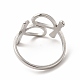 304 женское кольцо из нержавеющей стали с открытой манжетой для женщин RJEW-B027-01P-3