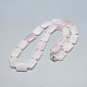 Natural Rose Quartz Beaded Necklaces NJEW-S398-17-1