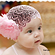 女の子ベビー用可愛い弾性ヘッドバンド  布の花の赤ちゃんのヘッドバンド  パールピンク  120mm OHAR-R179-02-3