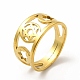 Ионное покрытие (ip) 304 регулируемое кольцо из нержавеющей стали со звездой Давида для женщин RJEW-B027-11G-1