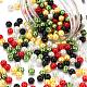 300 stücke 5 farben weihnachtsthema backen gemalte glasperle runde perlen HY-FS0001-02-3