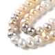 Fili di perle di perle d'acqua dolce coltivate naturali PEAR-E018-85-3