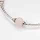 Perles de tuyauterie en cuivre & Rose naturelle colliers de perles de quartz X-NJEW-JN01193-02-2