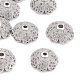 Bouchons de perles de zircone cubique en laiton micro-pavé écologique à fleurs multi-pétales ZIRC-M098-02P-FF-1