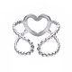 304 anillo de puño abierto de corazón de acero inoxidable RJEW-T023-19P-2