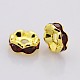 Brass Rhinestone Spacer Beads RB-A014-L8mm-22G-2