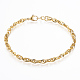 304 Stainless Steel Rope Chain Anklets AJEW-K016-05G-1