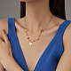 Hohle Ahornblatt-Halsketten aus Edelstahl für Damen HX9929-4