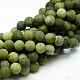 Round Frosted Natural TaiWan Jade Bead Strands X-G-M248-4mm-02-2