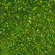 ガラスシードビーズ  トランスペアレント  ラウンド  丸い穴  緑黄  8/0  3mm  穴：1mm  約1111個/50g  50 G /袋  18袋/2ポンド SEED-US0003-3mm-4-2