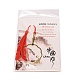 Chinese Ancient Hand Fan Shape Brass Wire Wrap Metal Bookmark with Tassel for Book Lover AJEW-WH0034-41-3
