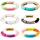 Set di braccialetti elastici con perline tubolari curve BJEW-SW00023-1