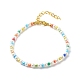 Bracelet collier en coquillage naturel et perles de verre SJEW-JS01245-7