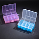 6 Slots Transparent Polypropylene(PP) Storage Box Organizer CON-BC0001-16-4