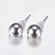 CCB Plastic Stud Earrings EJEW-F129-8mm-S-1