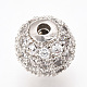 Perles de zircone cubique micro pave en Laiton ZIRC-Q013-14mm-142P-3