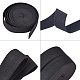 Benecreatフラット弾性ゴムコード/バンド  ウェビング衣類縫製アクセサリー  ブラック  25mm  約5.46ヤード（5m）/ロール EC-BC0001-05B-25mm-3