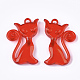透明アクリル子猫ペンダント  漫画猫の形  ミックスカラー  41x26x6.5mm  穴：2.5mm  約184個/500g TACR-S133-032-2